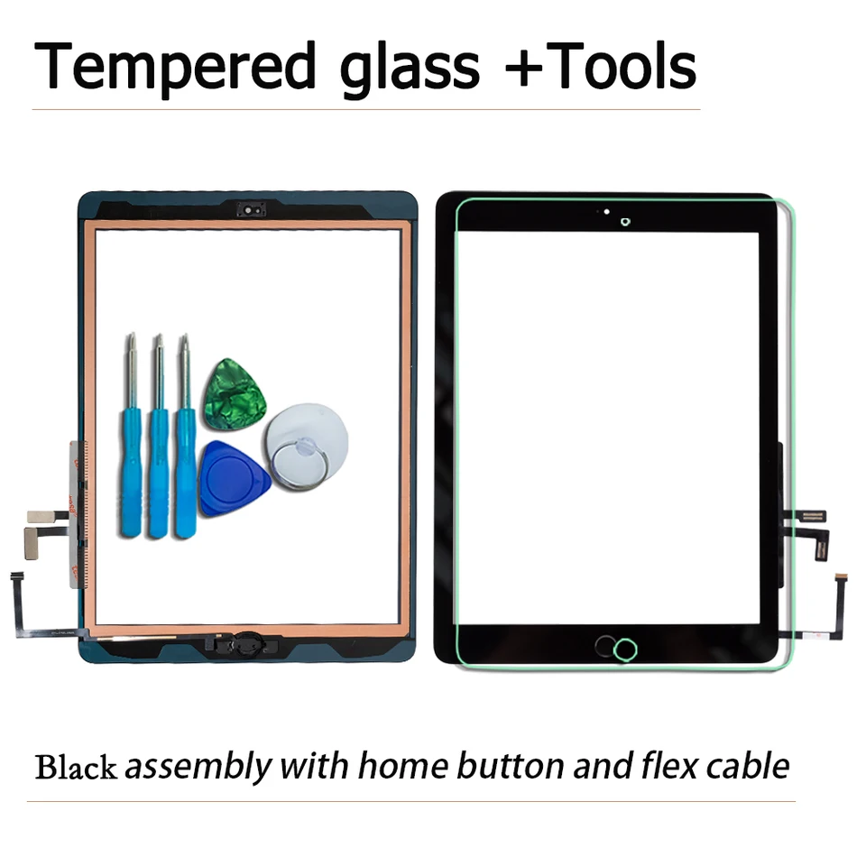 Per Ipad 5 Air 1 A1474 A1475 Vetro Digitizer Touch Screen Con Pulsante Home Nero - Foto 9