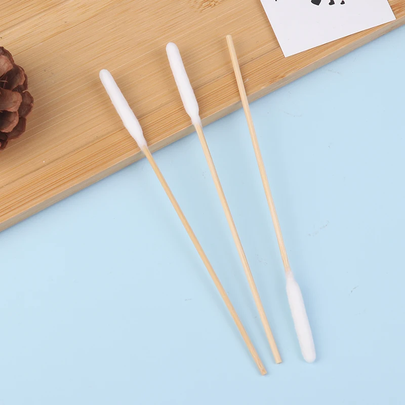 50 PCS Large Cotton Swabs With Wooden Sticks For Pets Big Cotton Swabs Long Dog Ear Long Swab