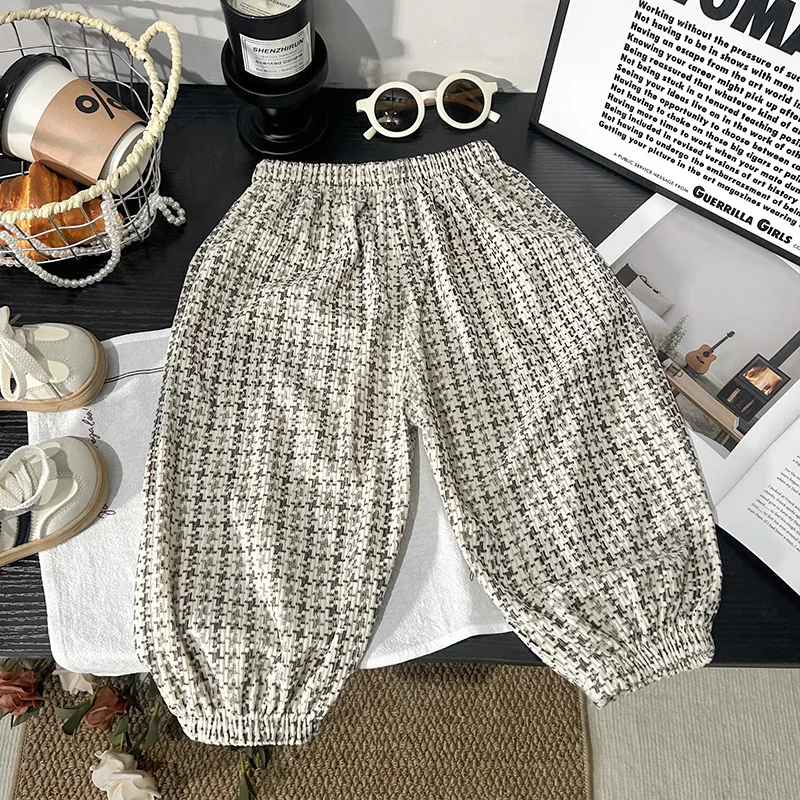 Frühlingsbedruckte Freizeit-Sweatpants 1-7 Jahre Kinder Mädchen Jungen Cordhose Lockeres Ballonbein-Design Weiche Kinderhose Kleidung – Detail 5