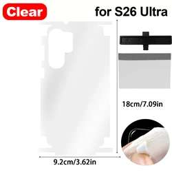 Full Coverage Hydrogel Back Screen Protector with Side Frame Stickers - 5Set (Clear - S26 Ultra)