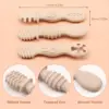 3-Pack Silicone Chewing Spoon Set, Easy to Grip, for Babies and Toddlers, Self-Feeding Utensils for Toddlers 6+ Months, Beige 4