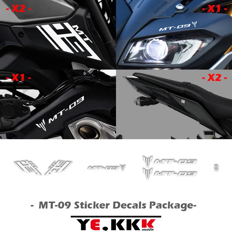 For YAMAHA MT09 MT-09 SP FZ09 FZ-09 Sticker Decals Package Front and Rear Shell Fairing Sticker Decals Hollow Custom