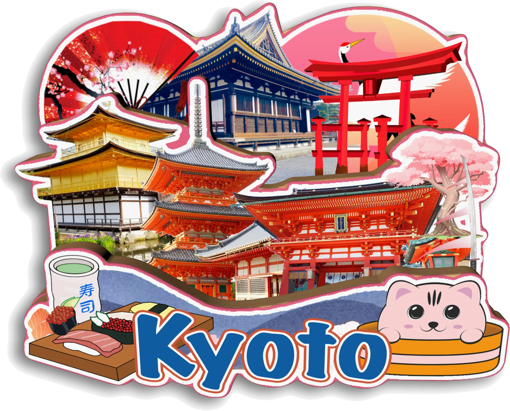 Sapporo Kobe Kyoto Saitama Hiroshima Sendai Chiba Niigata Japan Fridge Magnet Travel Souvenir Gift magnetic fridge magnets magnetic fridge stickers