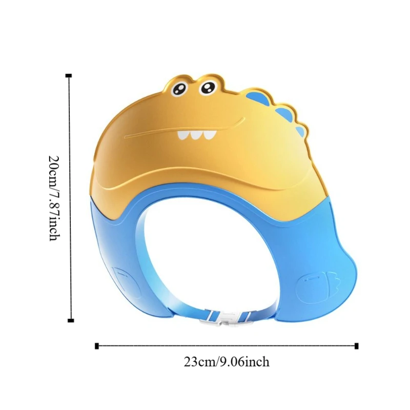 Cute Animal Shape Baby Shower Cap Adjustable Eye Ear Protection Baby Shampoo Cap Waterproof Soft Children's Bath Cap For