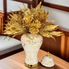 Gold Marble General Jar Porcelain Bottle Ginger Jar Ceramic Storage Tank White Gold Vase Flower Vase Home Decoration Accessories 2
