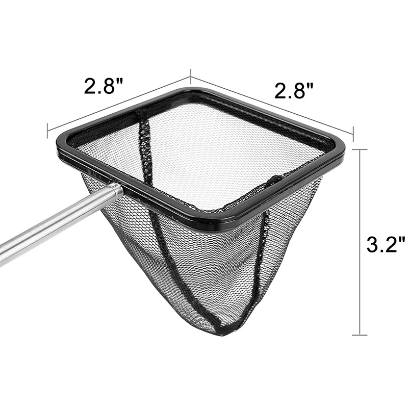 Aquarium Fish Net With Extendable Stainless Steel Long Handle Fine Mesh Fish Net For Tank fish net