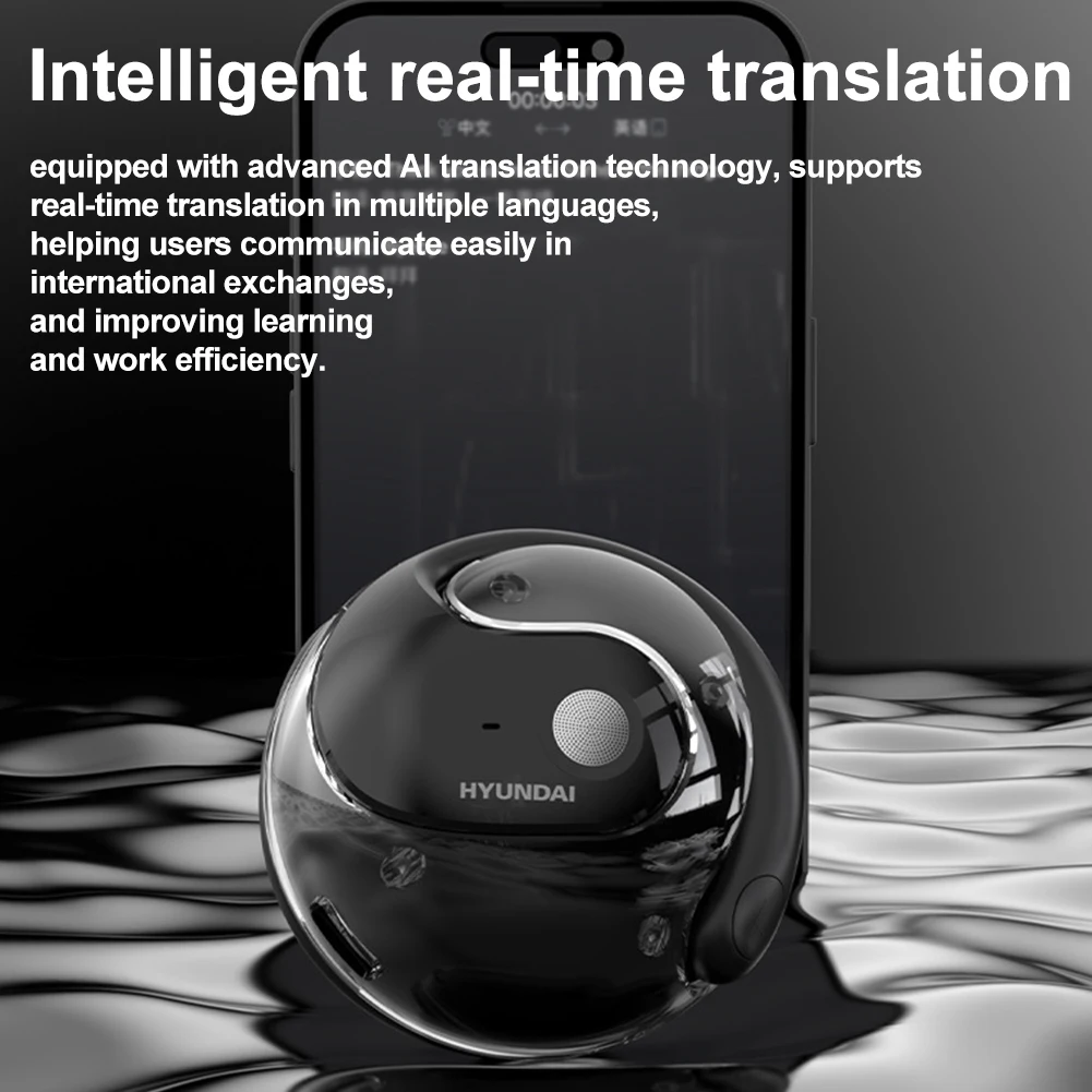 Real time language translation earbuds waterproof wireless open-ear Bluetooth 5.4 headphones for travelers