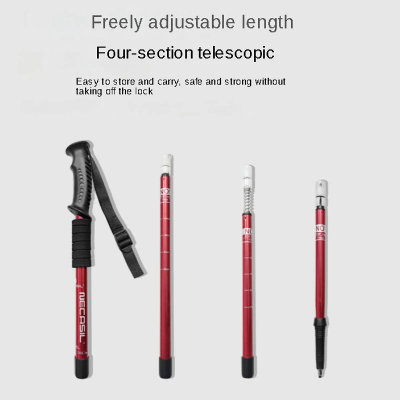 Adjustable Ultralight Trekking Poles Aluminium Alloy Walking Stick Trail Running Hiking Alpenstock Folding 135cm For Tourism 6