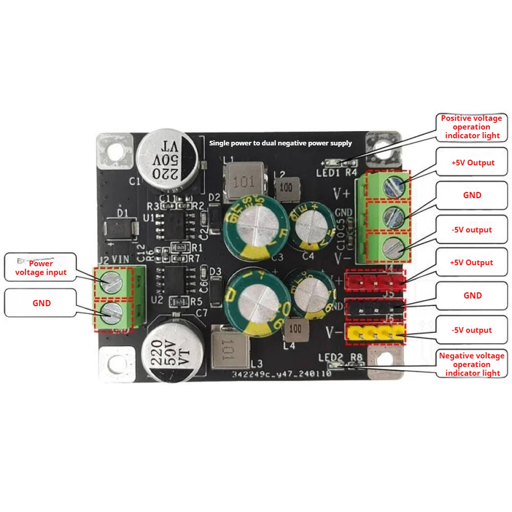 단일 전원 공급 장치 모듈을 이중 전원 공급 장치 모듈로 변환 6.5V-35V 입력을 ±5V 출력으로 변환 초저리플 500mA 출력 전원 공급 장치 모듈
