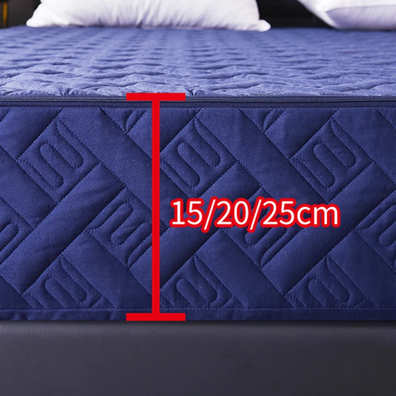 Solid Color Zipper Quilted Mattress Cover King Queen Twin Size Removable  Six-sides All-inclusive Anti-mite Bed Protector Cover - Mattress Cover &  Grippers - AliExpress