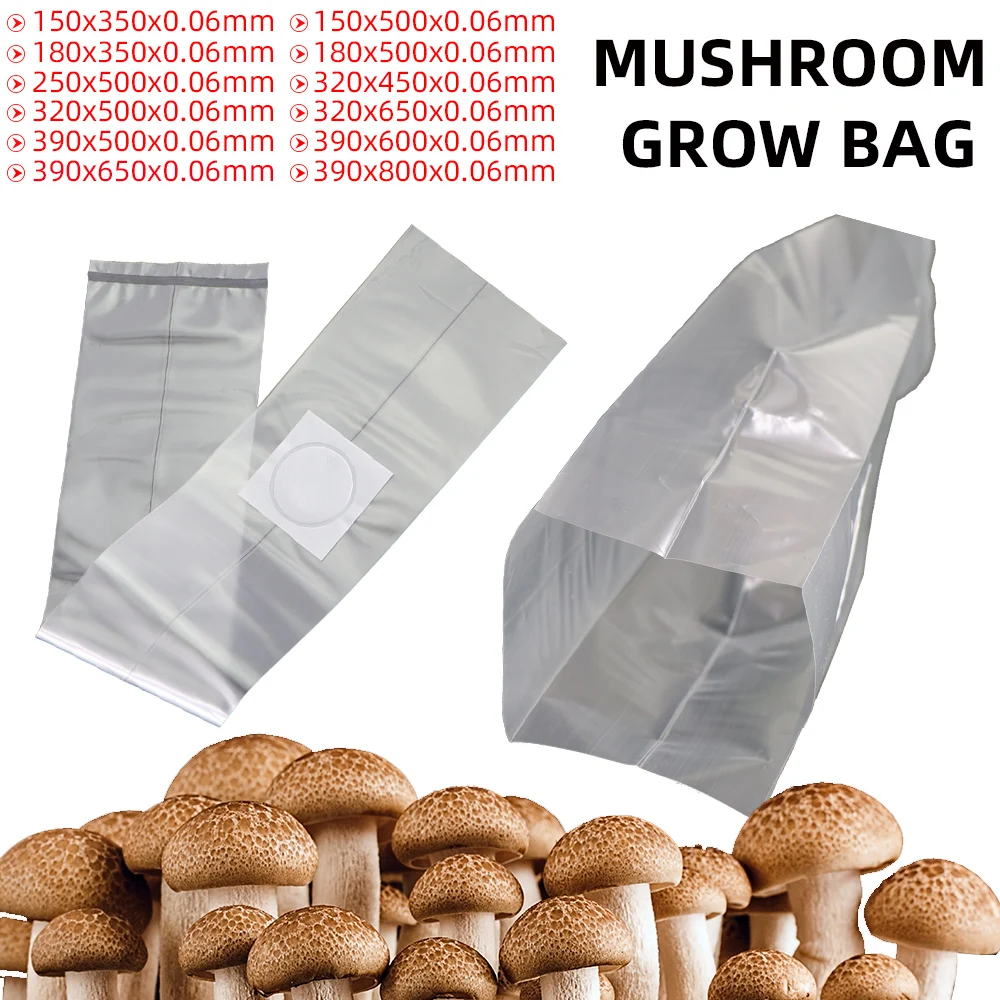 10-50PCS PP Mushroom Spawn Grow Bags Spawn Media Grow Substrate High Temp Pre Sealable Garden Supplies Planting Ventilate Bags