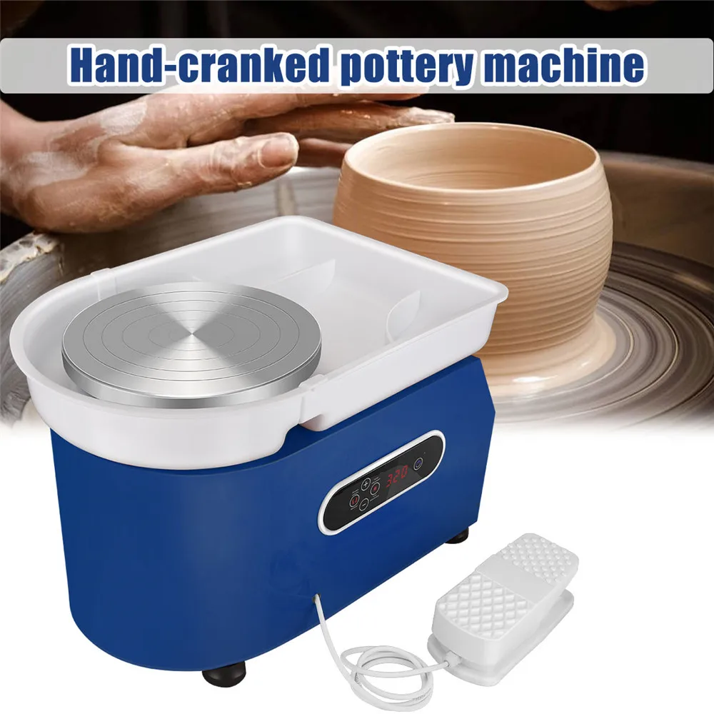 Electric Pottery Wheel with LCD Display 25CM 350W Pottery Wheel Ceramic Work Clay DIY Craft Dual Control Removable ABS Basin pottery wheel ceramic tools