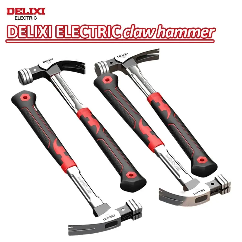 DELIXI ELECTRIC Claw Hammer Woodworking Hammer Nail Up Tool Multi-functional High Carbon Steel,claw hammer