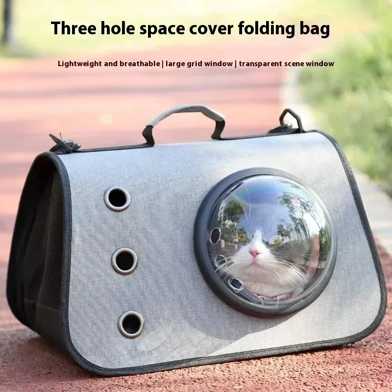 Portable Pet Travel Bag Transparent Foldable Breathable Cat Backpack Zipper Tote Bag Handheld Tote Carrying Pet Travel Essential pet carrier bag pet carrier backpack pet bag