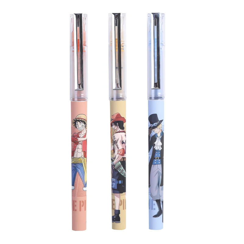 M&G 3/6/9pcs Gel Pen 0.5MM Quick-Dry Black Ink Straight Liquid Ballpoint Signature Pen Anime Appearance School Office Stationery