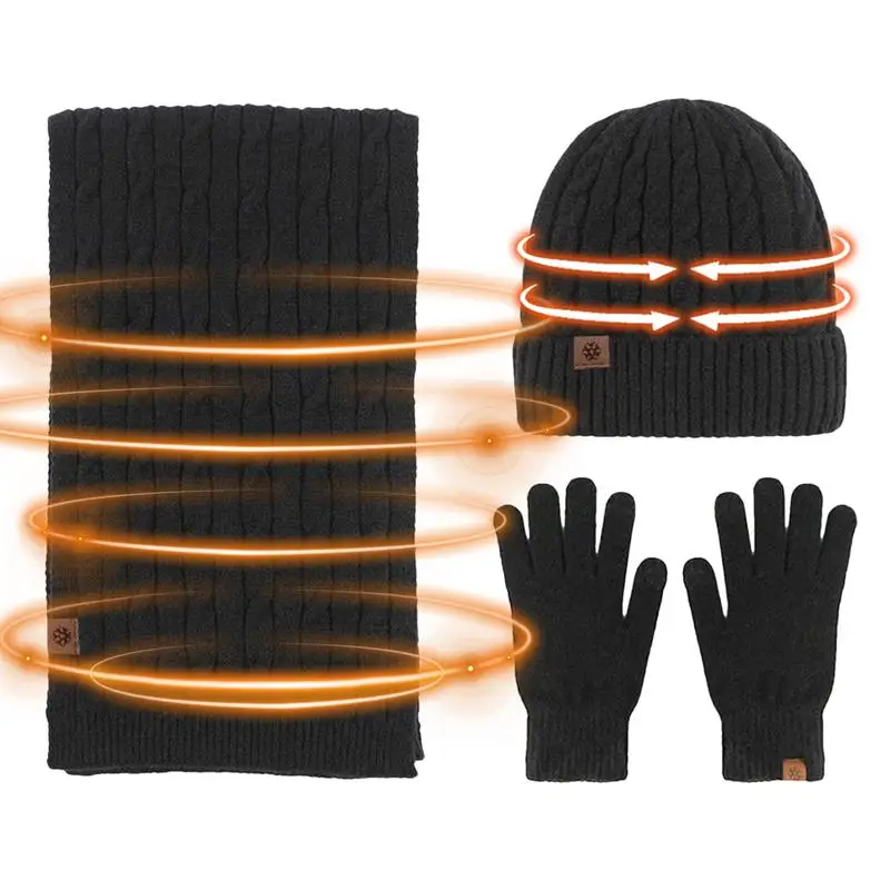 

Scarf And Gloves Set For Women 3 In 1 Winter Beanie Scarf Gloves Set Winter Gifts Soft Winter Hat Scarf And Gloves Winter Set