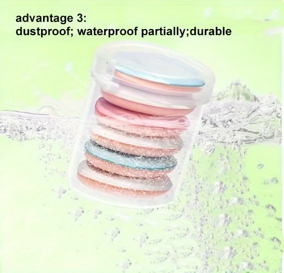 Description Picture 4 of item6pcs Mini Finger Puff With Box Makeup Sponge Puff Set With Container Makeup Puff Small Mini Powder Puff Cream Puff Makeup Tools