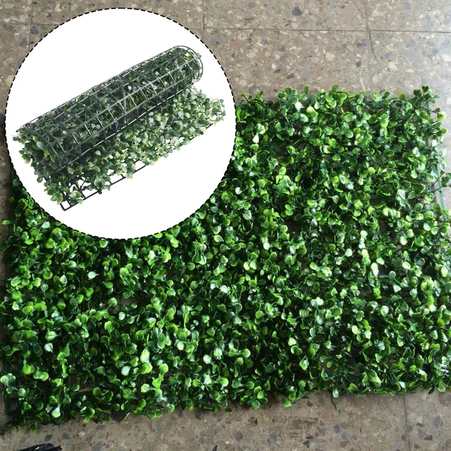 40x60cm Artificial Plant Walls Foliage Hedge Grass Mat Greenery Panels Fence Plastic Landscape Simulation Lawn Green Plants 2