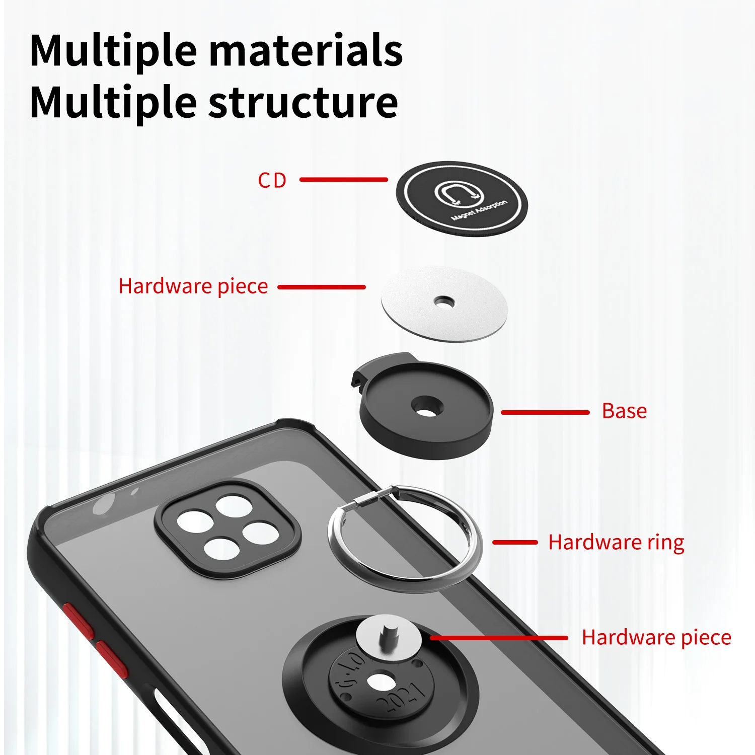 Matte Clear Kickstand Shockproof Protective Phone Case