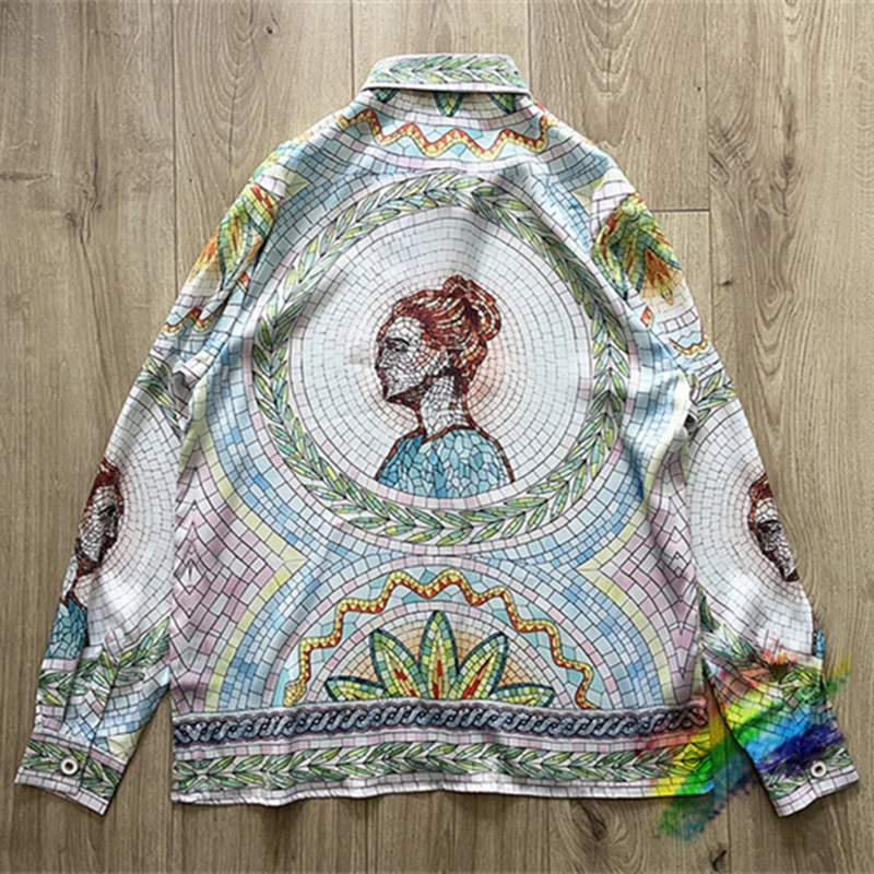 

Long Sleeve Casablanca Shirt Men Women Top Quality 2023ss Hawaii Beach Silk Shirts