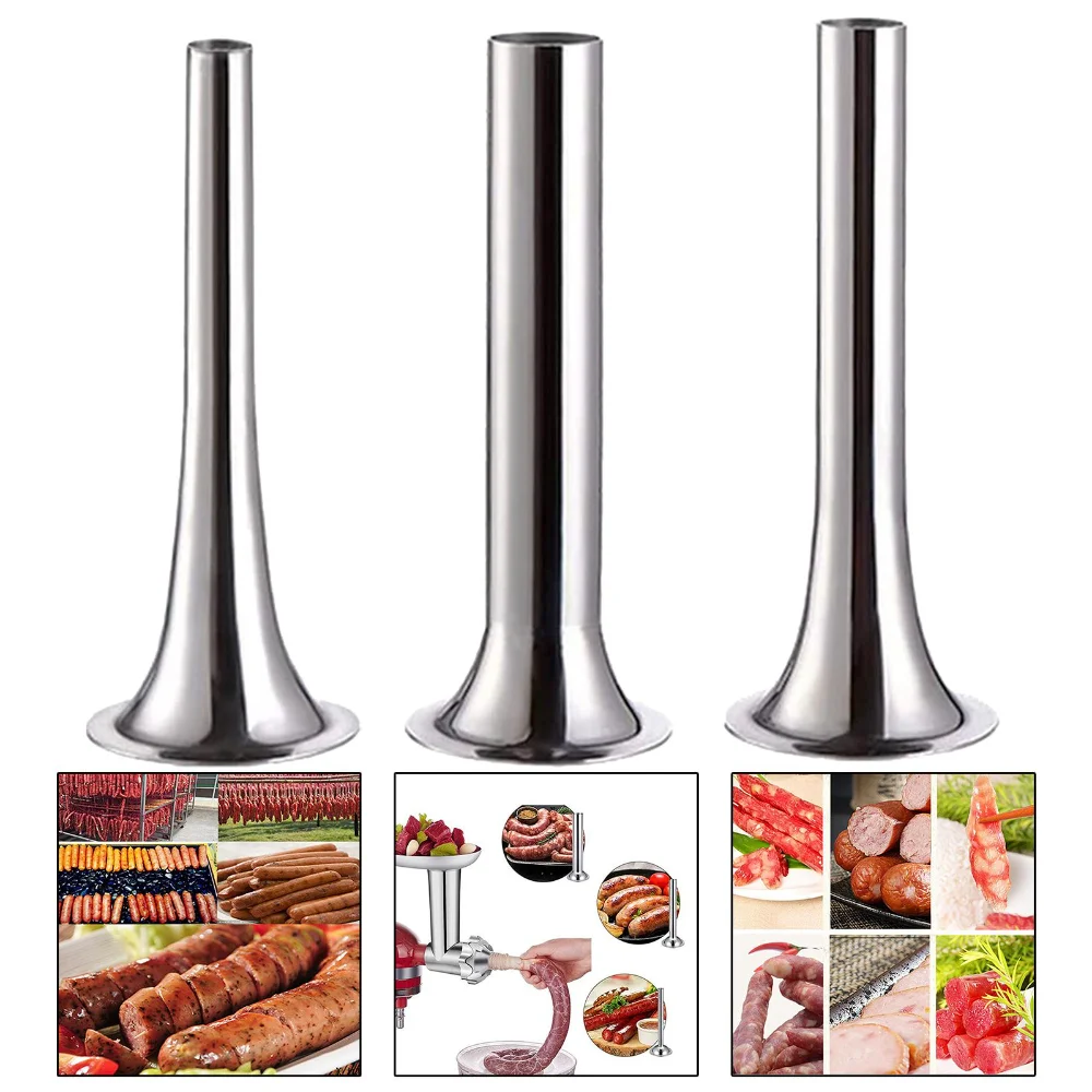 Sausage Making Kit Manual Sausage Stuffer 14/19/25mm 3 Sizes Sausage Stuffer Tubes for Meat Grinder Food Grinder