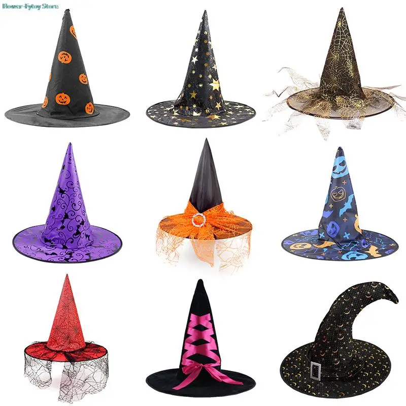

1pc Halloween Decoration Witch Hat Cosplay Halloween for Kids Party Decor Supplies Outdoor Tree Hanging Ornament Party Props