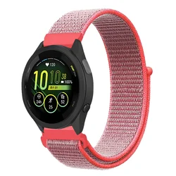 Nylon Loop Strap, 20/22mm, for Smartwatch - Breathable and Adjustable Bracelet Band (Brilliant pink)