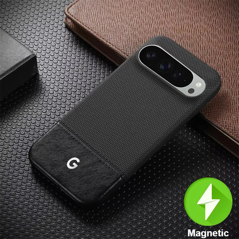 Elegant High-Texture PU Leather Splicing Fabric Case with Magnetic Charging