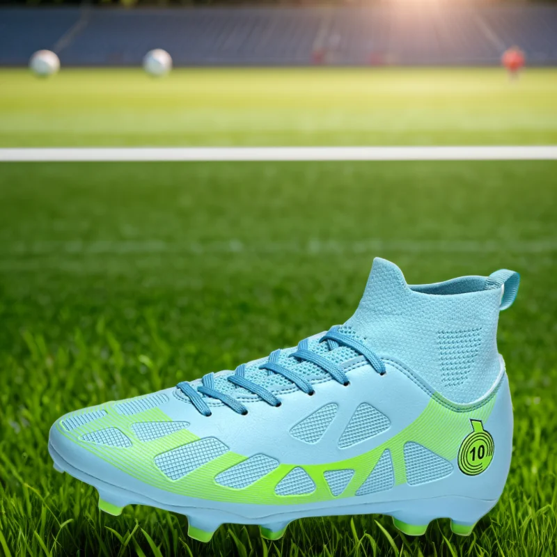 Professional Soccer Shoes Men Outdoor High-Top Sports Football Boots Boots Ag/Fg Long Spikes Artificial Grass Training Match Spi