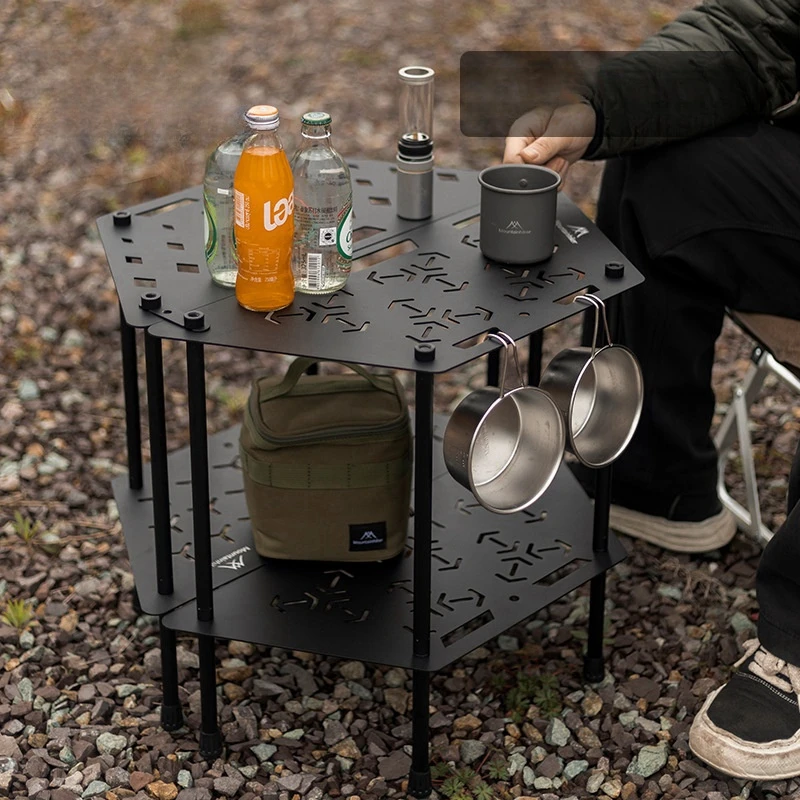 Outdoor Camping Side Table Splicing Table Multifunctional T-shaped Table Aluminum Alloy Folding Picnic Barbecue Table