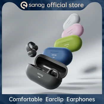 Sanag-Z36s TWS 블루투스 5.3 무선 헤드폰, 오픈 이어 전도 스포츠 방수 헤드셋 이어 클립 이어 버드