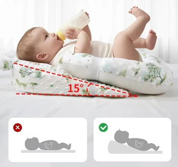 Cuscino per Neonati, Protezione per la Testa, Sicurezza nel Sonno, Traspirante, Anti-Rotolamento, Cuscino Modellante per Bambini, Anti-Svapo Latte