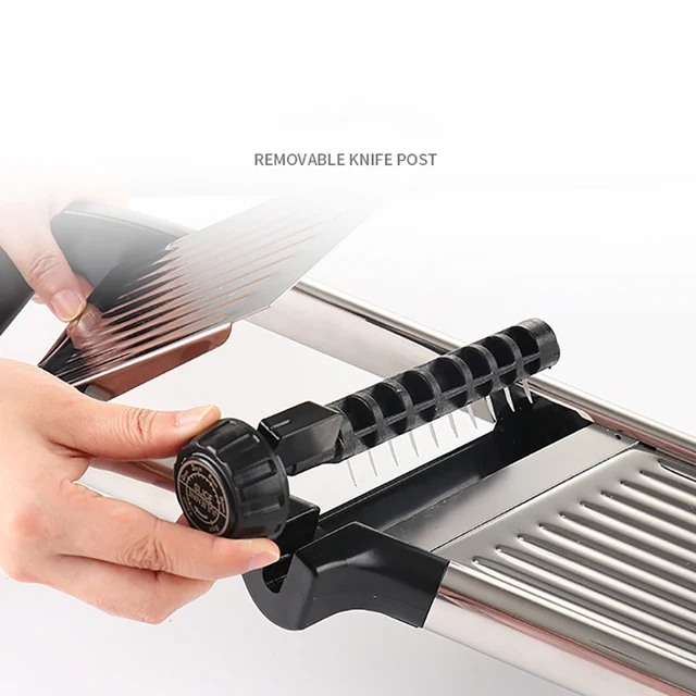 Multifunkcionális Mandolin Zöldségvágó Rozsdamentes Acél Burgonya Szeletelő Állítható Növényi Hagyma Reszelő Konyhai Szerszám Kiegészítők - Image 6
