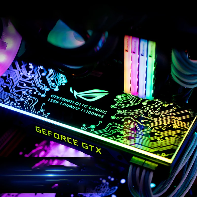 Personalização Gpu Painel Backplate Colorido Chassis Luz Board Decoração pc 5v Argb 12v Rgb Molex Faça Você Mesmo Mod - Imagem 4