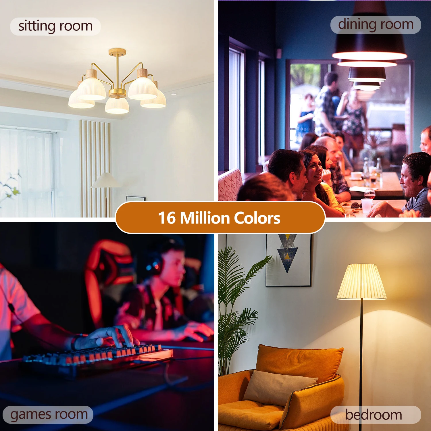 Smart Color-Changing LED Bulb with Music Sync & WiFi Integration