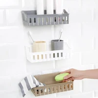 Bathroom Shelf Organizer No Drill Organizer Shower Storage Rack Wall Mount Plastics Toilet Shampoo Holder Bathroom Accessories 2