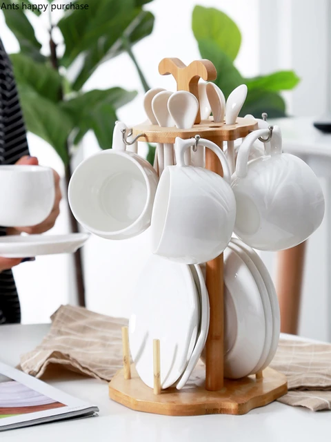 Porte-gobelet en bambou en forme d'arbre, support de tasse en bois,  organisateur de rangement créatif pour la maison - AliExpress