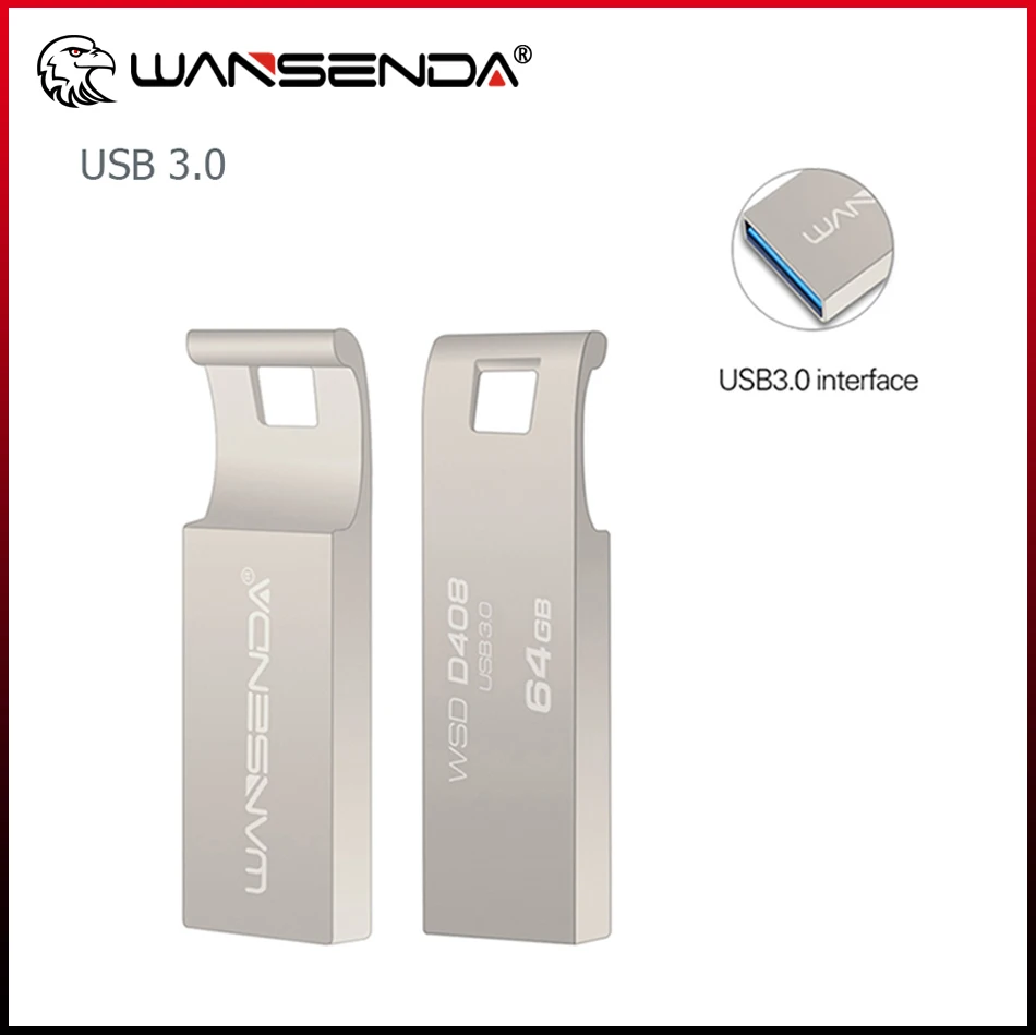 

Wansenda Портативный высокоскоростной флеш-накопитель USB 3,0, 64 ГБ, 32 ГБ, 16 ГБ, 8 Гб