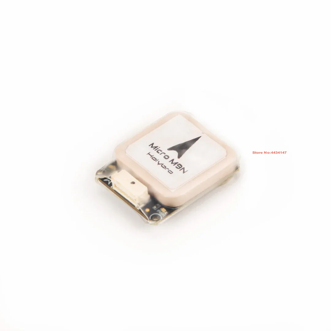 Face arrière du module GPS micro M10 ou M9N pour drone FPV, avec le connecteur et les pastilles de soudure.