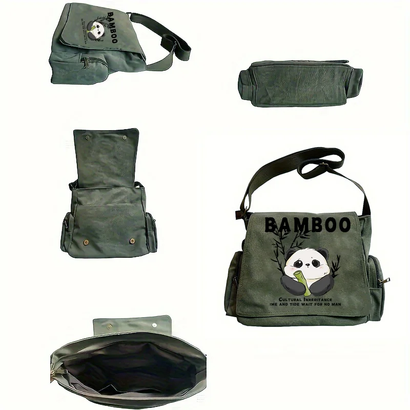 New Women's Crossbody Bag Chinese Style Panda Bamboo Women's Shoulder Bag Large Capacity Fashion Retro Printing Crossbody Bag