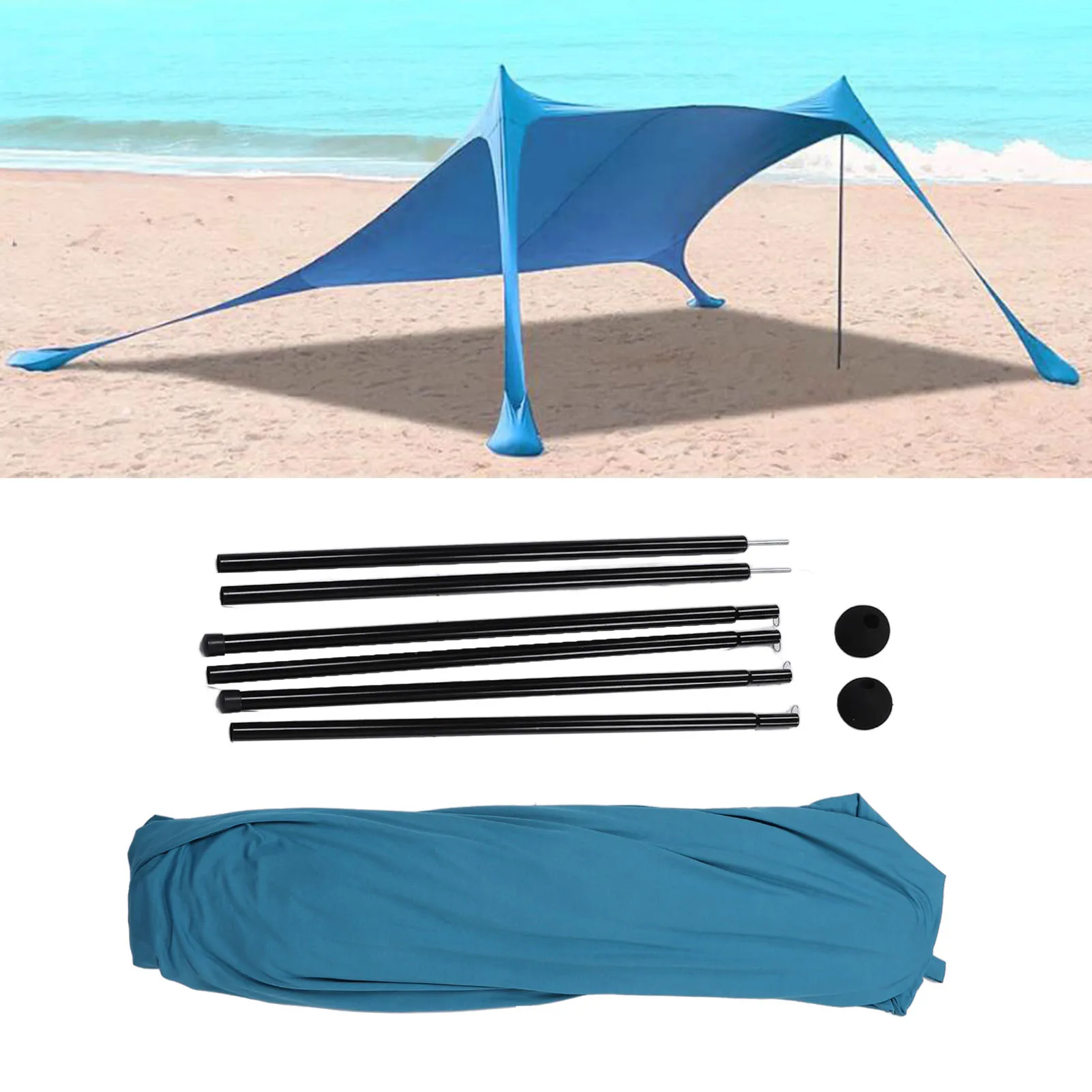 Beach Tent Camping Sun Shelter UPF50 Waterproof Outdoor Shade Beach Canopy with Carry Bag for Fishing Backyard Picnic