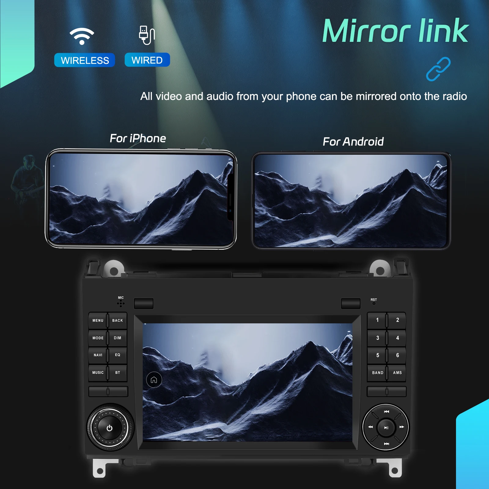 Radio para coche Podofo 2DIN 4+64G con Carplay para Mercedes Benz B200 Sprinter Clase A, GPS, Android Auto, WIFI, Mirror Link, sistema inteligente. 5