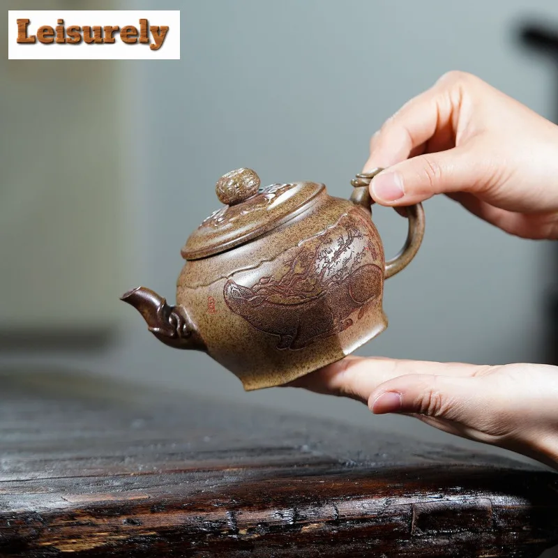 350ml Authentic Yixing Purple Clay Teapots Handmade pagoda Pot Raw Ore wood-fired porcelain Mud Kettle with Filter Zisha Tea Set