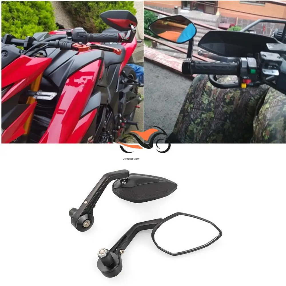 

7/8" 22MM Motorcycle Handlebar Bar End Rearview Rear View Side Mirrors Convex Glass Universal for Yamaha Street bike Scooter