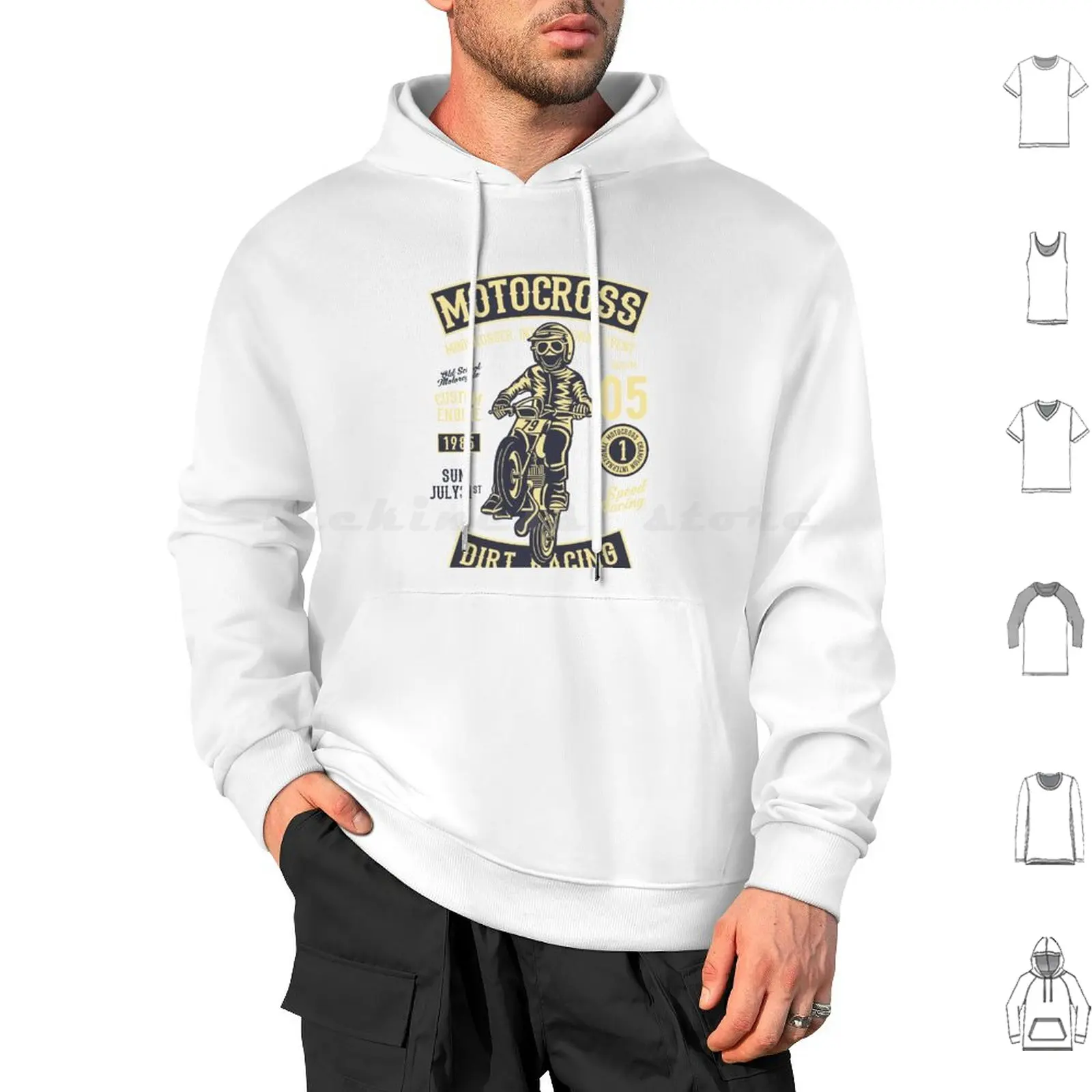 Motocross Dirt Racing-Minicrosser Custom Engine Hoodies Manica Lunga Moto Motocross Dirt Bike Moto Biker