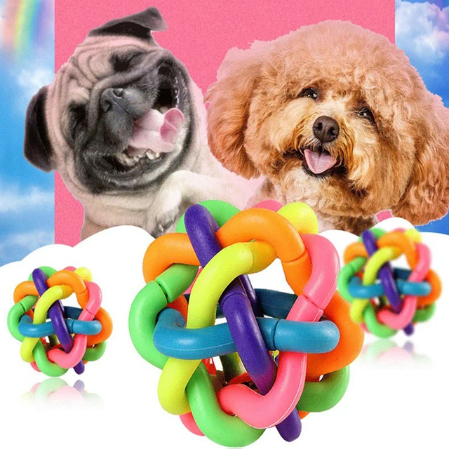 Colorful bell woven ball Rainbow toy ball Burst dog bite resistant toy rubber pet supplies Colorful bell woven ball Rainbow toy ball Burst dog bite resistant toy rubber pet supplies