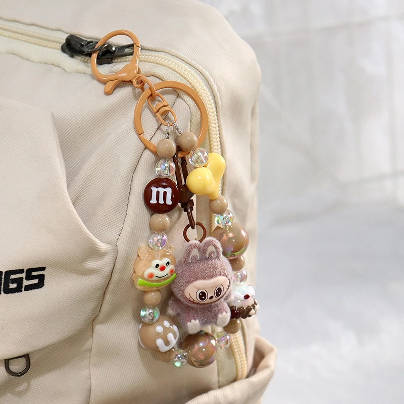 Creative Labubu Keychain – Beaded Charm & Cartoon Pendant for Backpacks, Birthday Gifts & Party Favors 4