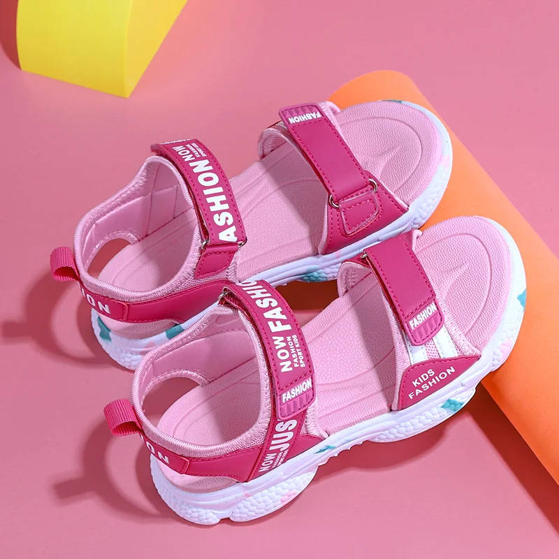 Summer Brand Non-slip Beach Shoes Children Sandals Girls Casual Shoes Kids Flowers Princess Flat Size 29-38 beach shoes children sandals kids shoes kids sandals