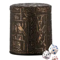 Leatherette Dice Cup Portable Dice Shaker Egyptian Style Dice Holder for Holiday KTV Bar Game Accessories Dice Board Games 2