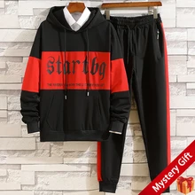 

2022 New Fashion Men's Streetwear Hoodies and Pants Two Piece Sets Autumn Outdoor Hooded Tracksuits Personality chandals hombre